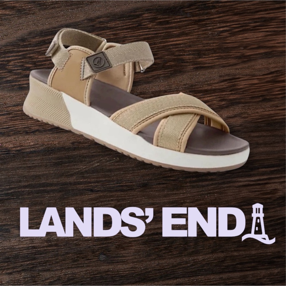 Lands' End  Brown Strap Sandals